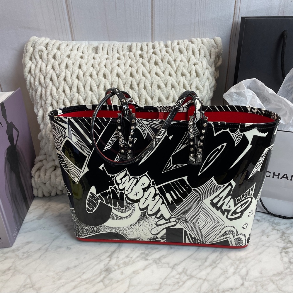 Christian Louboutin Black and White Graphic Tote